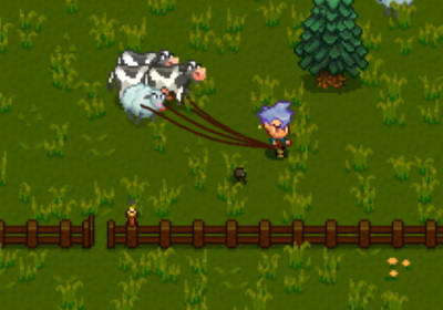 ロープで動物を誘導