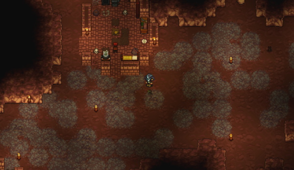 落葉樹の森の地下、アリーナに続く道