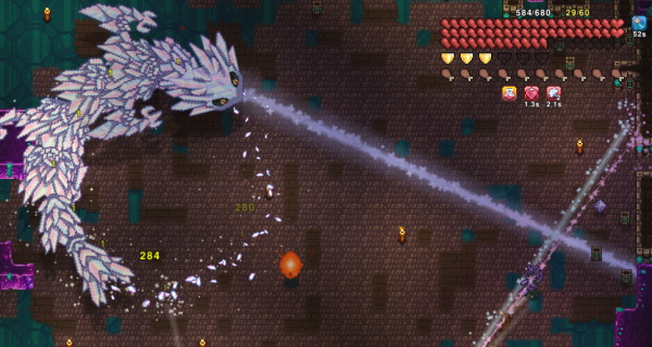 クリスタルドラゴンの回転ビーム