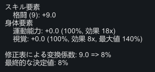 RimWorld 回避率計算